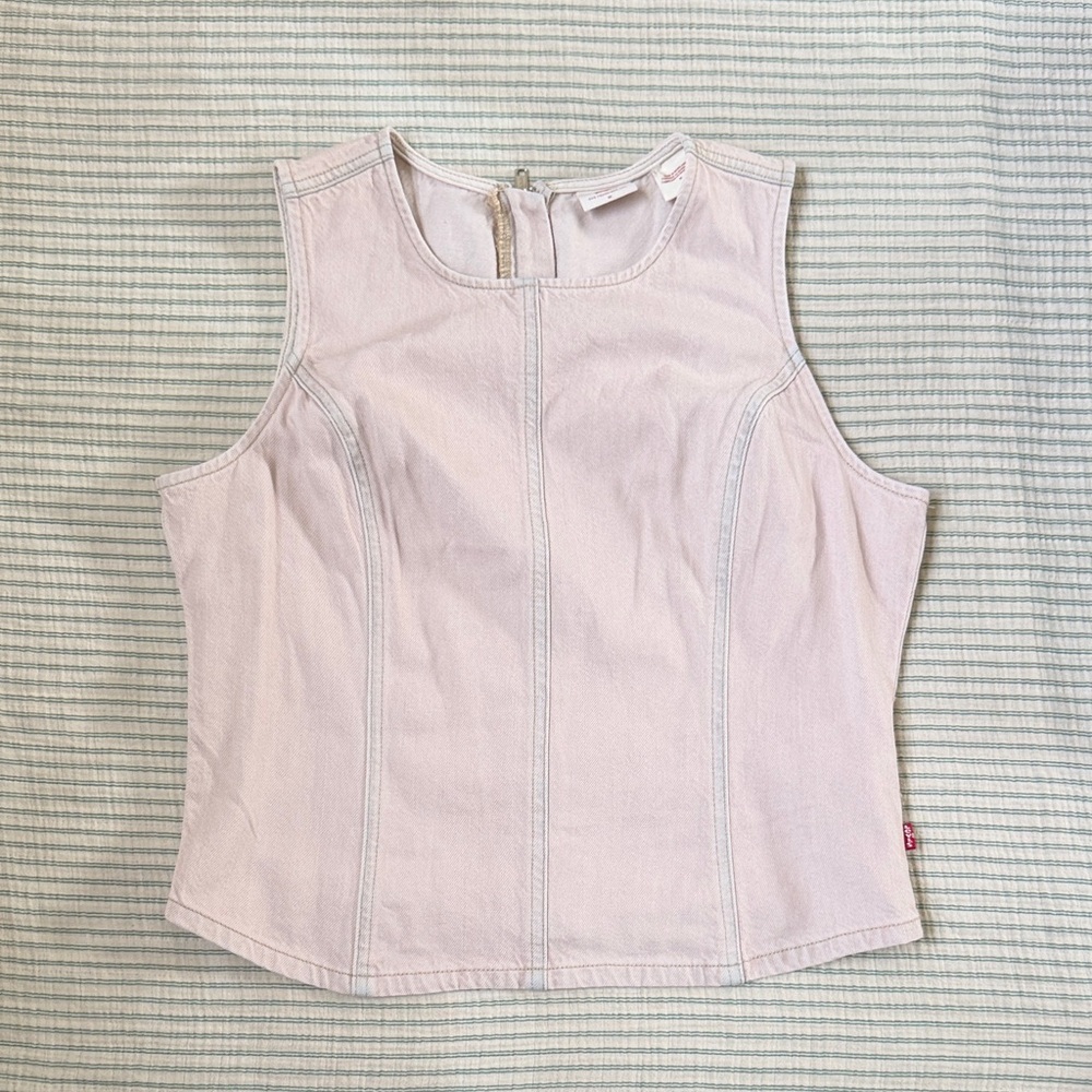 Levi's Pastel Pink 100% Cotton Denim Shell Top